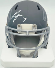 Bijan Robinson Autographed Atlanta Falcons Slate Gray Speed Mini Helmet Beckett BAS Witness #1W878917