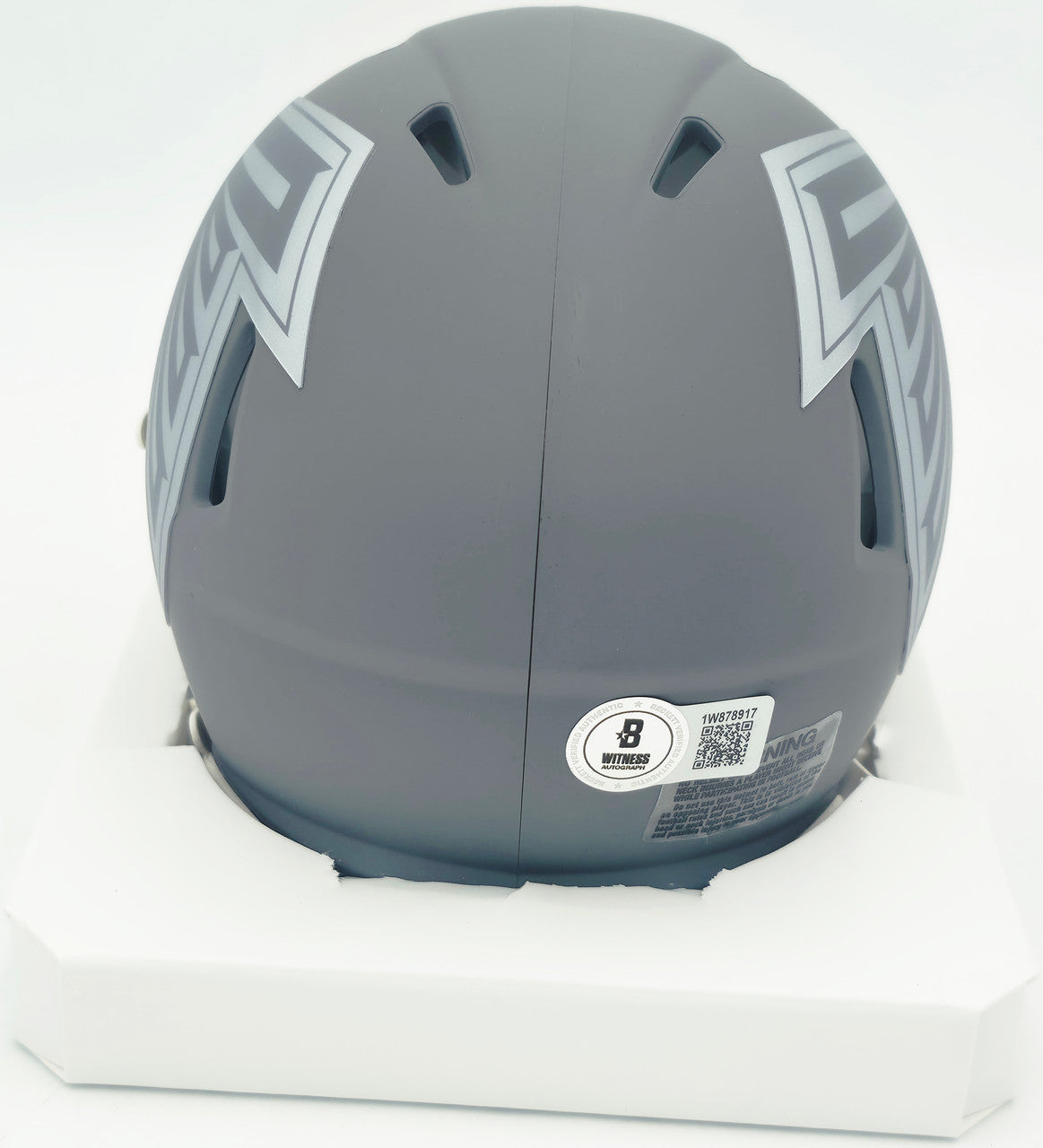 Bijan Robinson Autographed Atlanta Falcons Slate Gray Speed Mini Helmet Beckett BAS Witness #1W878917