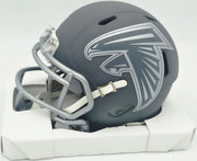 Bijan Robinson Autographed Atlanta Falcons Slate Gray Speed Mini Helmet Beckett BAS Witness #1W878902