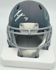Bijan Robinson Autographed Atlanta Falcons Slate Gray Speed Mini Helmet Beckett BAS Witness #1W878899