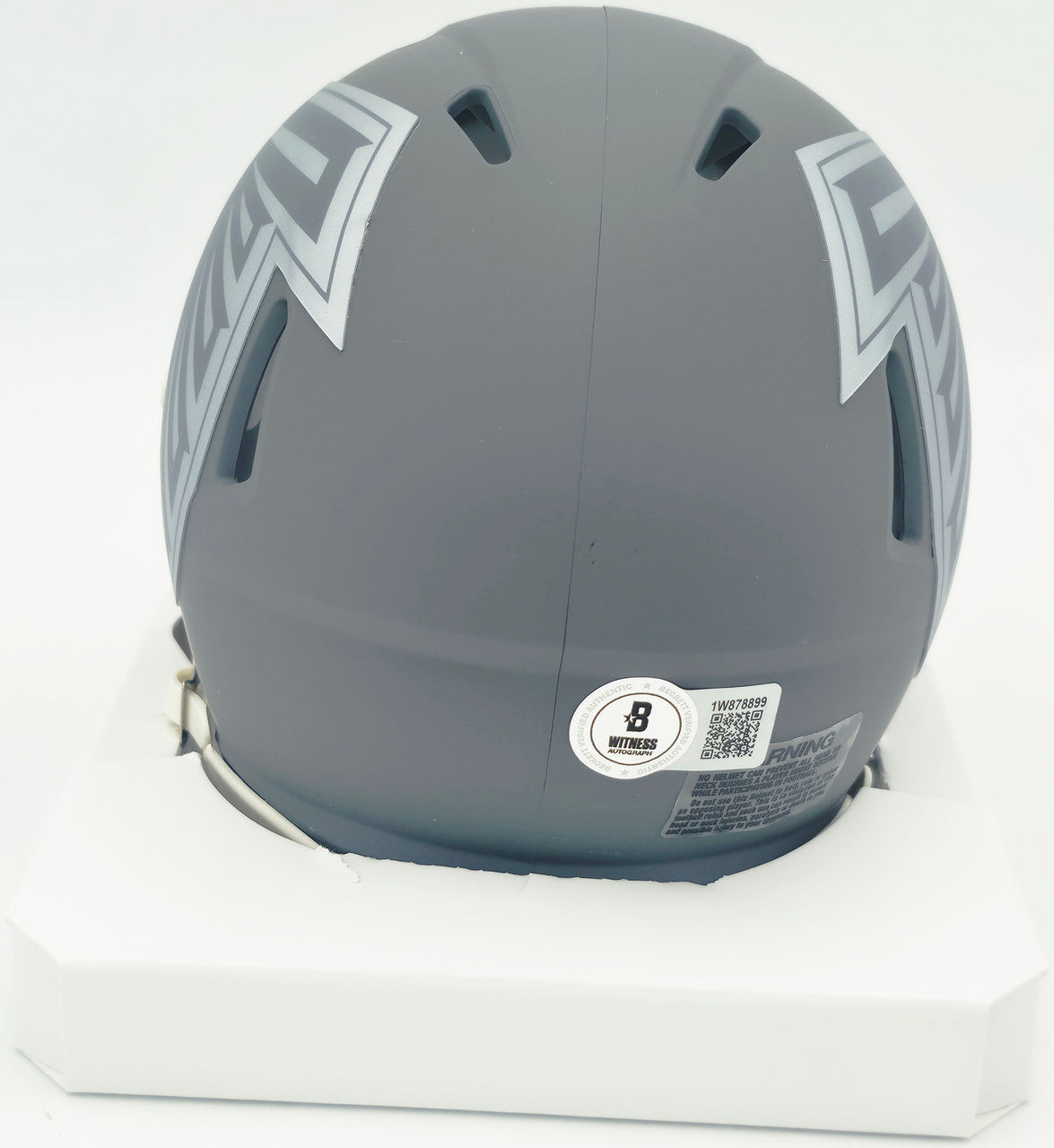 Bijan Robinson Autographed Atlanta Falcons Slate Gray Speed Mini Helmet Beckett BAS Witness #1W878899