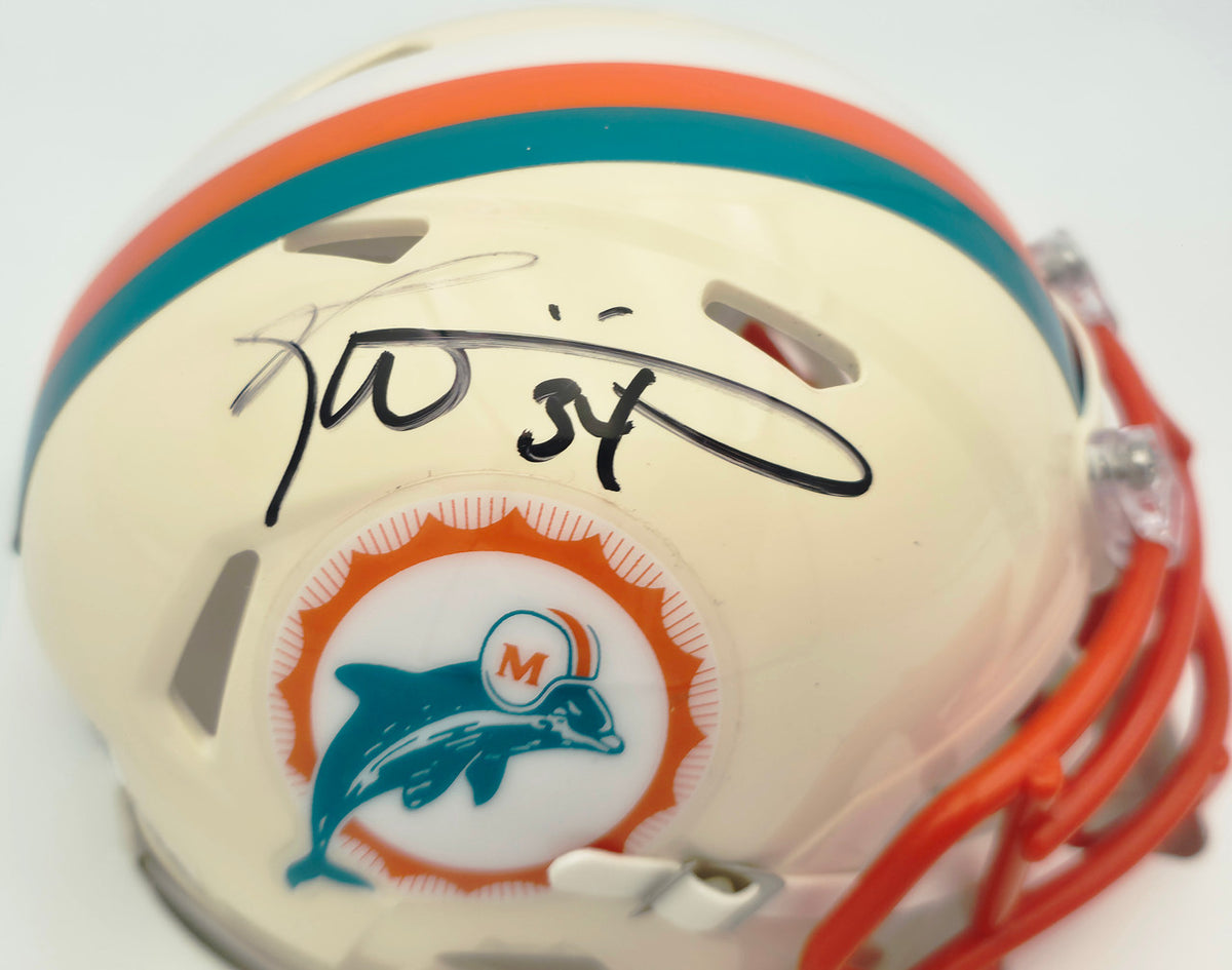 Ricky Williams Autographed Miami Dolphins Cream Retro Speed Mini Helmet JSA Witness #WC621438