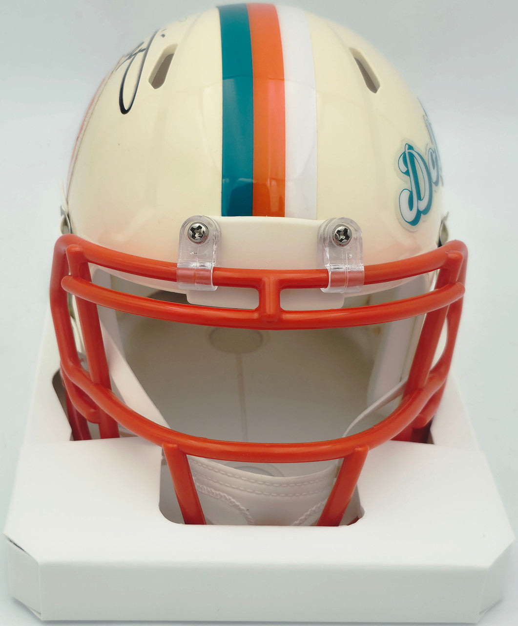 Ricky Williams Autographed Miami Dolphins Cream Retro Speed Mini Helmet JSA Witness #WC621438