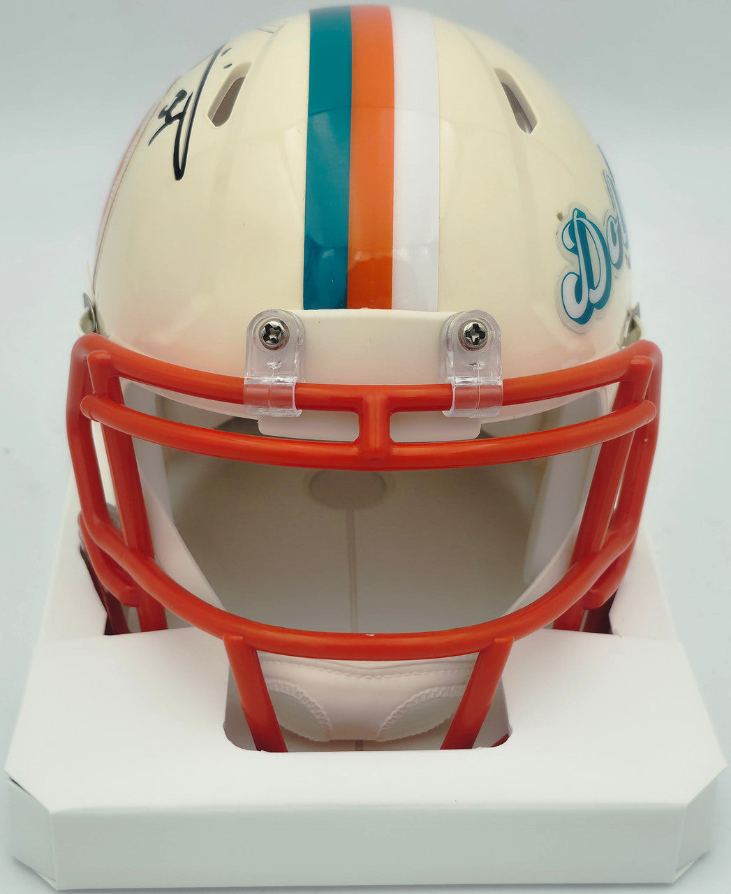 Ricky Williams Autographed Miami Dolphins Cream Retro Speed Mini Helmet JSA Witness #WC621386