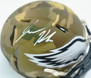 Jason Kelce Autographed Philadelphia Eagles Camo Speed Mini Helmet Beckett BAS QR #BN17600