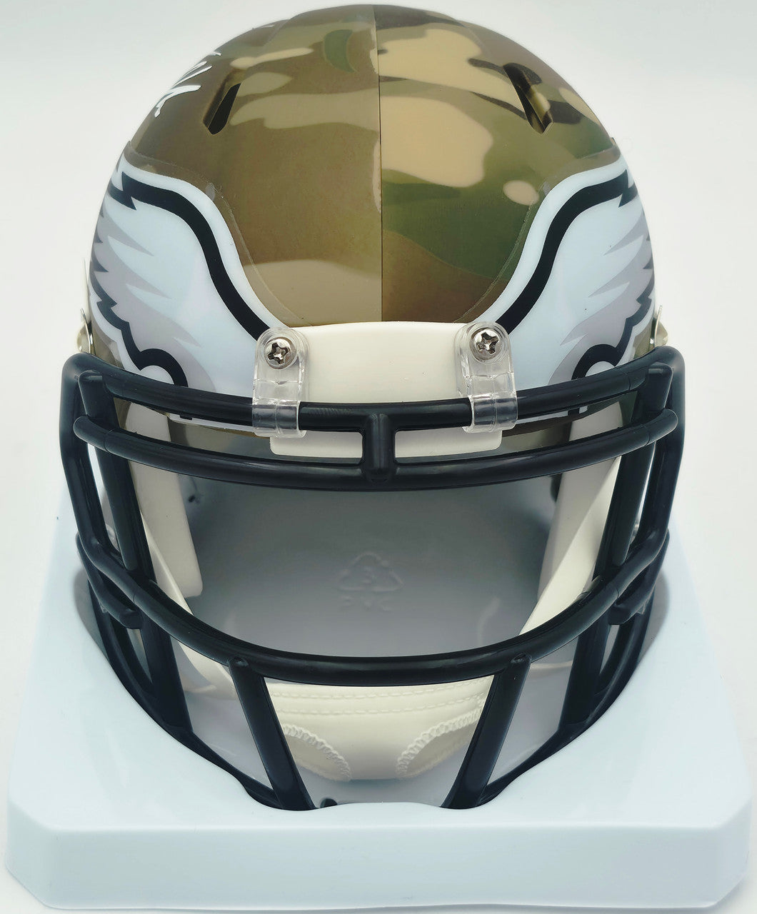 Jason Kelce Autographed Philadelphia Eagles Camo Speed Mini Helmet Beckett BAS QR #BN17600