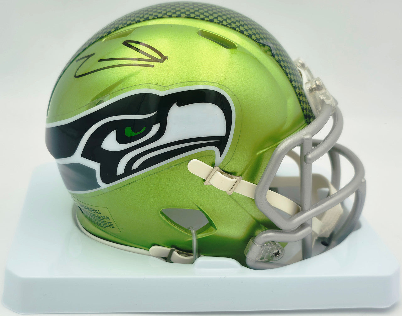 Zach Charbonnet Autographed Seattle Seahawks Flash Green Speed Mini Helmet (Signed Twice) MCS Holo #101979
