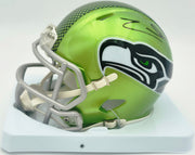 Zach Charbonnet Autographed Seattle Seahawks Flash Green Speed Mini Helmet (Signed Twice) MCS Holo #101979