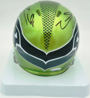Zach Charbonnet Autographed Seattle Seahawks Flash Green Speed Mini Helmet (Signed Twice) MCS Holo #101979