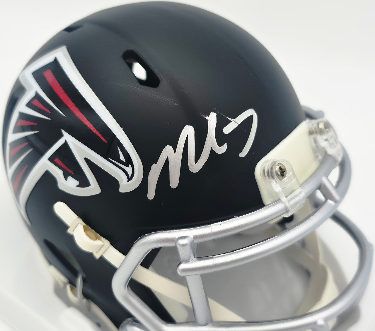 Michael Vick Autographed Atlanta Falcons Matte Black Speed Mini Helmet Beckett BAS Witness #4W780680