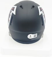 Michael Vick Autographed Atlanta Falcons Matte Black Speed Mini Helmet Beckett BAS Witness #4W780680