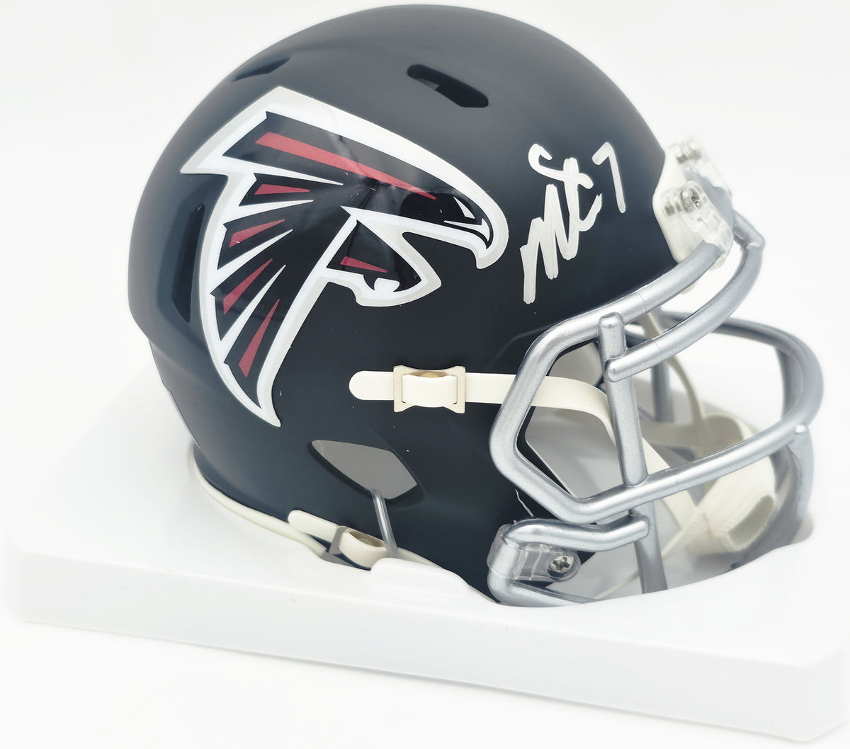 Michael Vick Autographed Atlanta Falcons Matte Black Speed Mini Helmet Beckett BAS Witness #4W780668