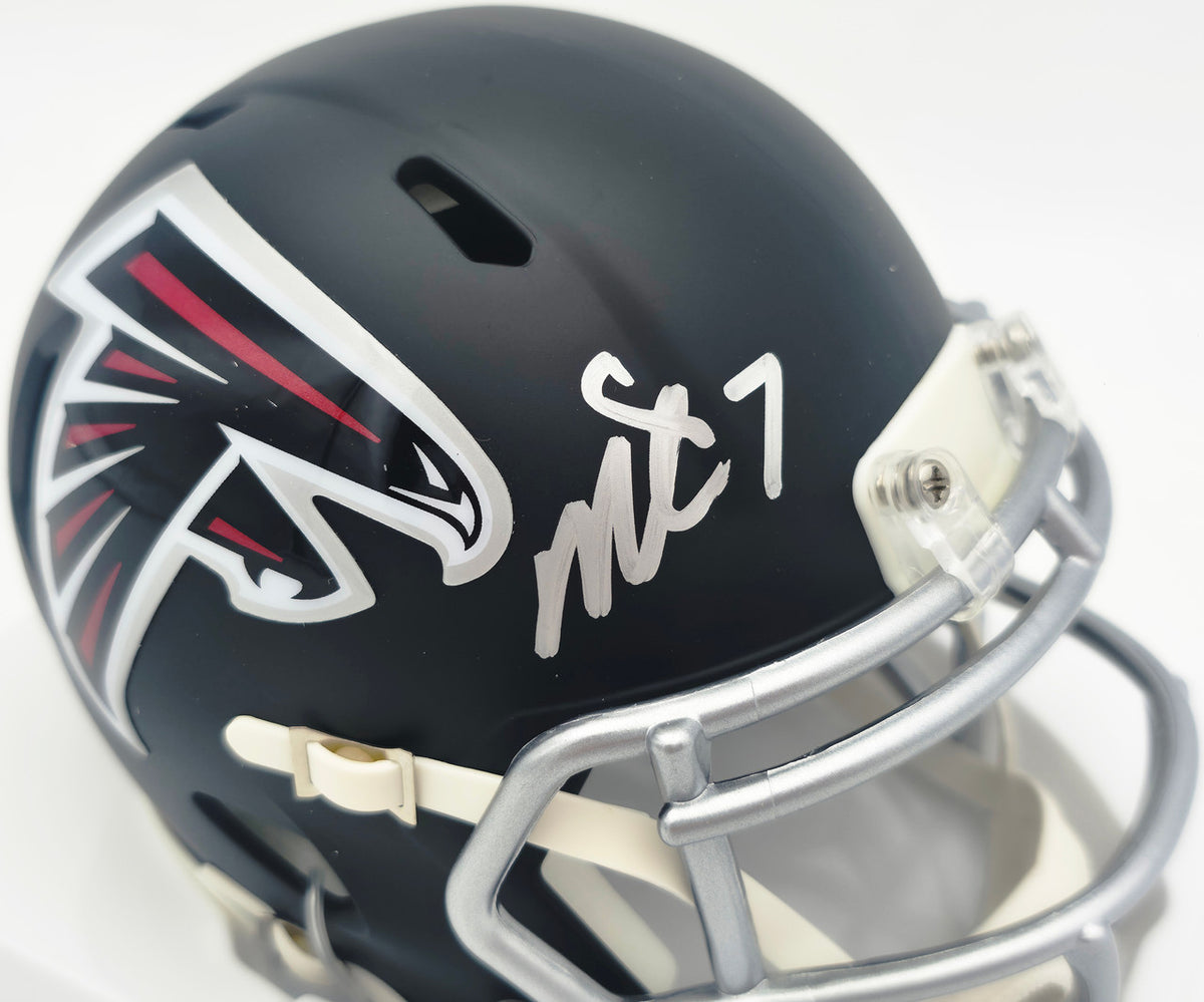 Michael Vick Autographed Atlanta Falcons Matte Black Speed Mini Helmet Beckett BAS Witness #4W780668