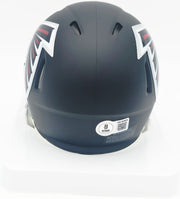 Michael Vick Autographed Atlanta Falcons Matte Black Speed Mini Helmet Beckett BAS Witness #4W780668