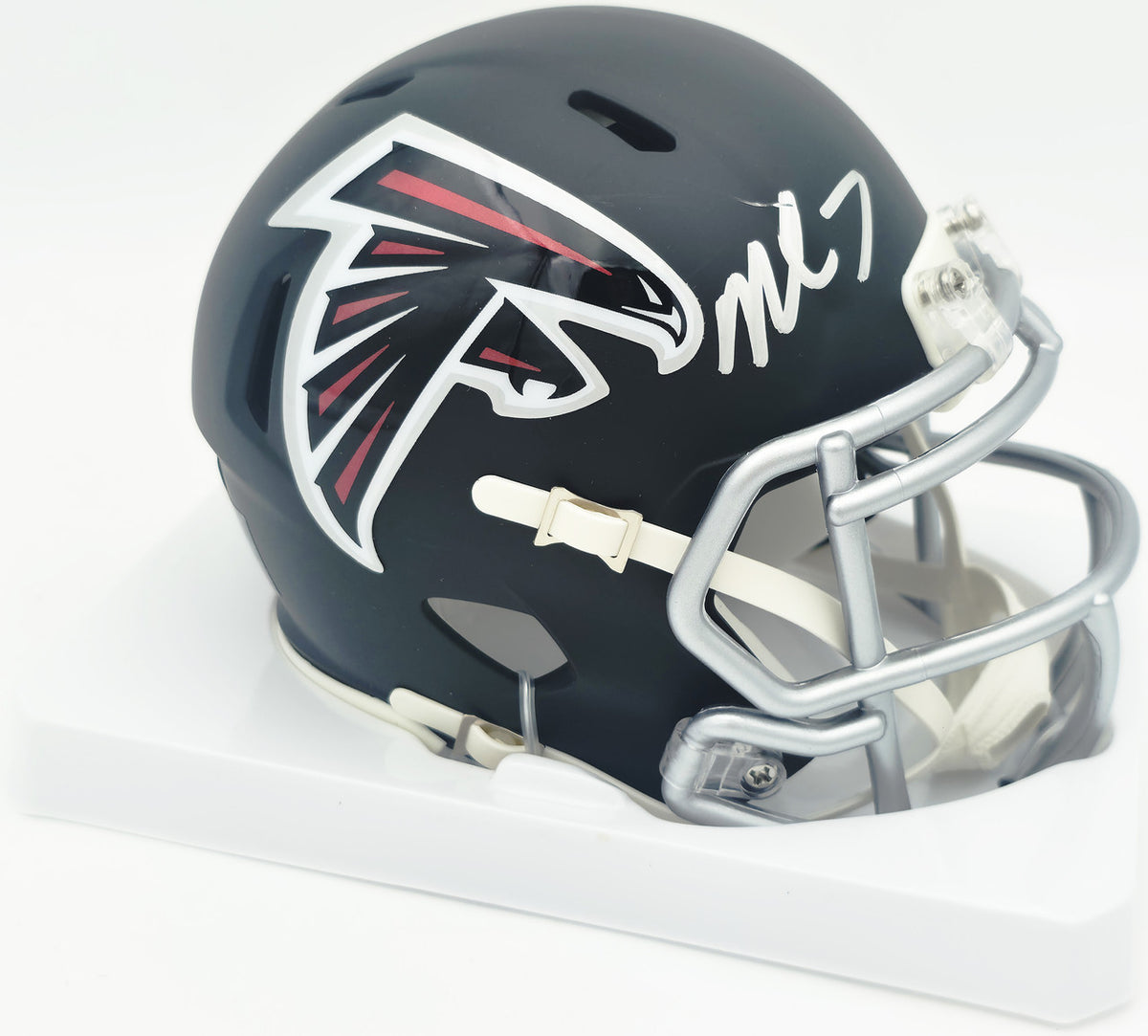 Michael Vick Autographed Atlanta Falcons Matte Black Speed Mini Helmet Beckett BAS Witness #4W780637