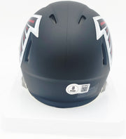 Michael Vick Autographed Atlanta Falcons Matte Black Speed Mini Helmet Beckett BAS Witness #4W780637