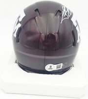 Johnny Manziel Autographed Texas A&M Aggies Maroon Speed Mini Helmet "12 HT" Beckett BAS Witness #3W319922