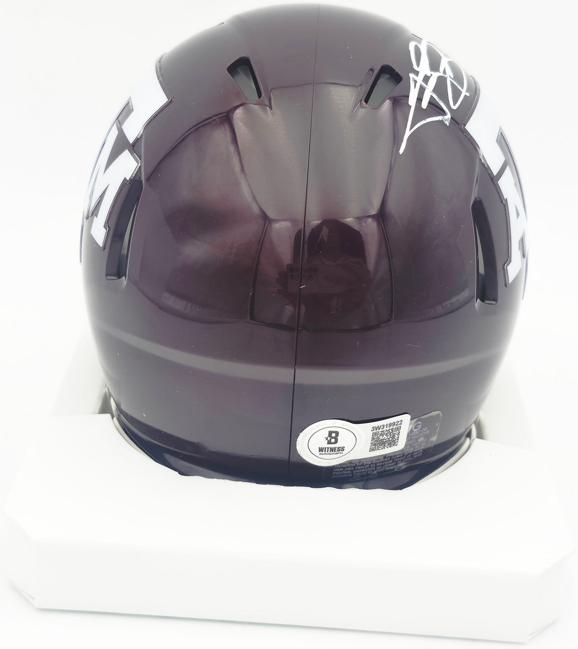 Johnny Manziel Autographed Texas A&M Aggies Maroon Speed Mini Helmet "12 HT" Beckett BAS Witness #3W319922
