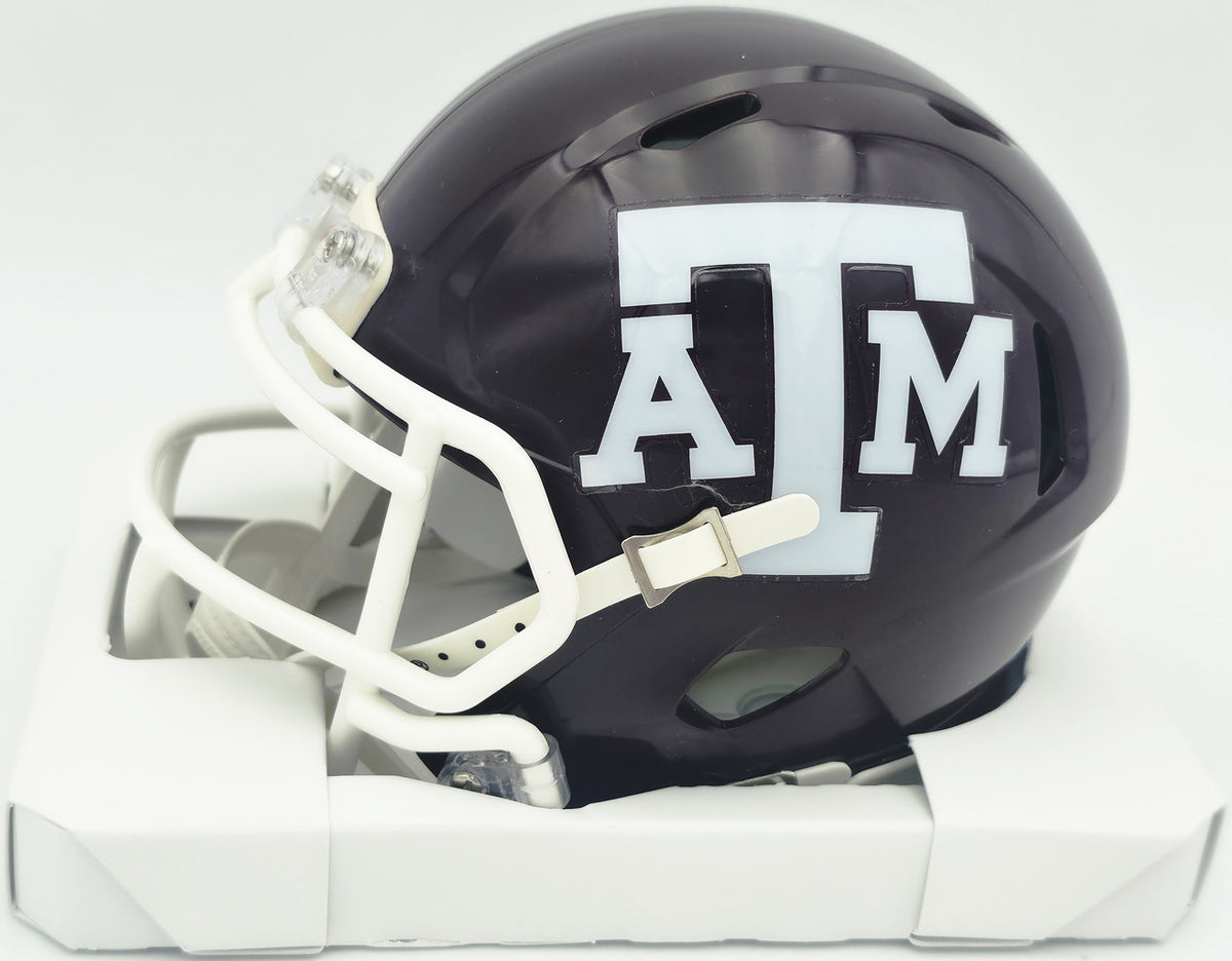Johnny Manziel Autographed Texas A&M Aggies Maroon Speed Mini Helmet "12 HT" Beckett BAS Witness #3W319924