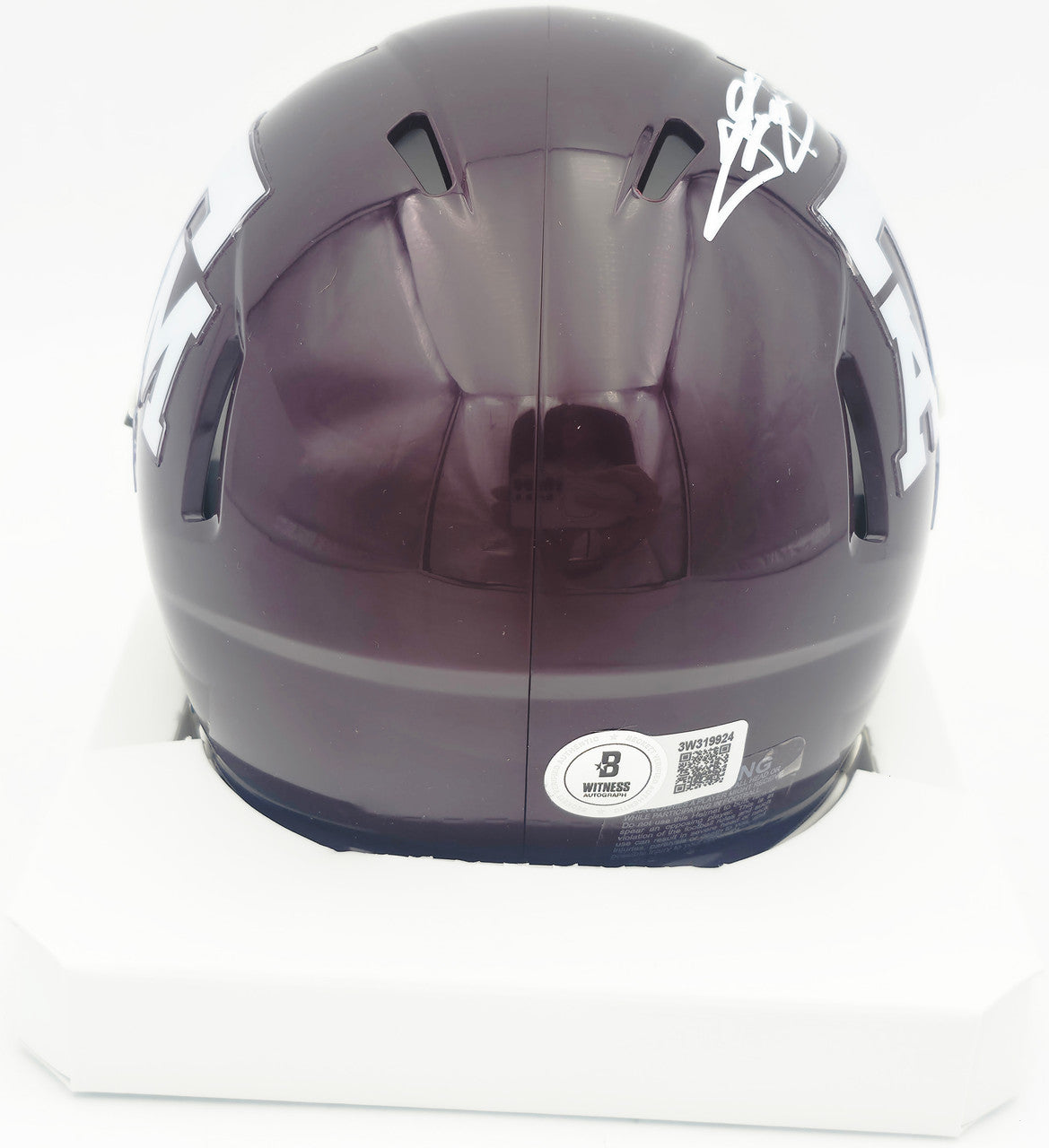 Johnny Manziel Autographed Texas A&M Aggies Maroon Speed Mini Helmet "12 HT" Beckett BAS Witness #3W319924