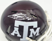 Johnny Manziel Autographed Texas A&M Aggies Maroon Speed Mini Helmet "12 HT" Beckett BAS Witness #3W319941