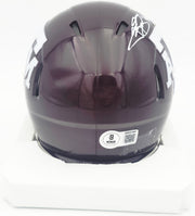 Johnny Manziel Autographed Texas A&M Aggies Maroon Speed Mini Helmet "12 HT" Beckett BAS Witness #3W319941