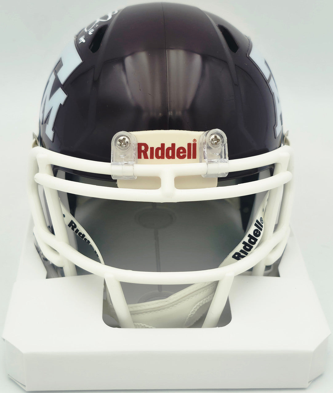 Johnny Manziel Autographed Texas A&M Aggies Maroon Speed Mini Helmet "12 HT" Beckett BAS Witness #3W319944