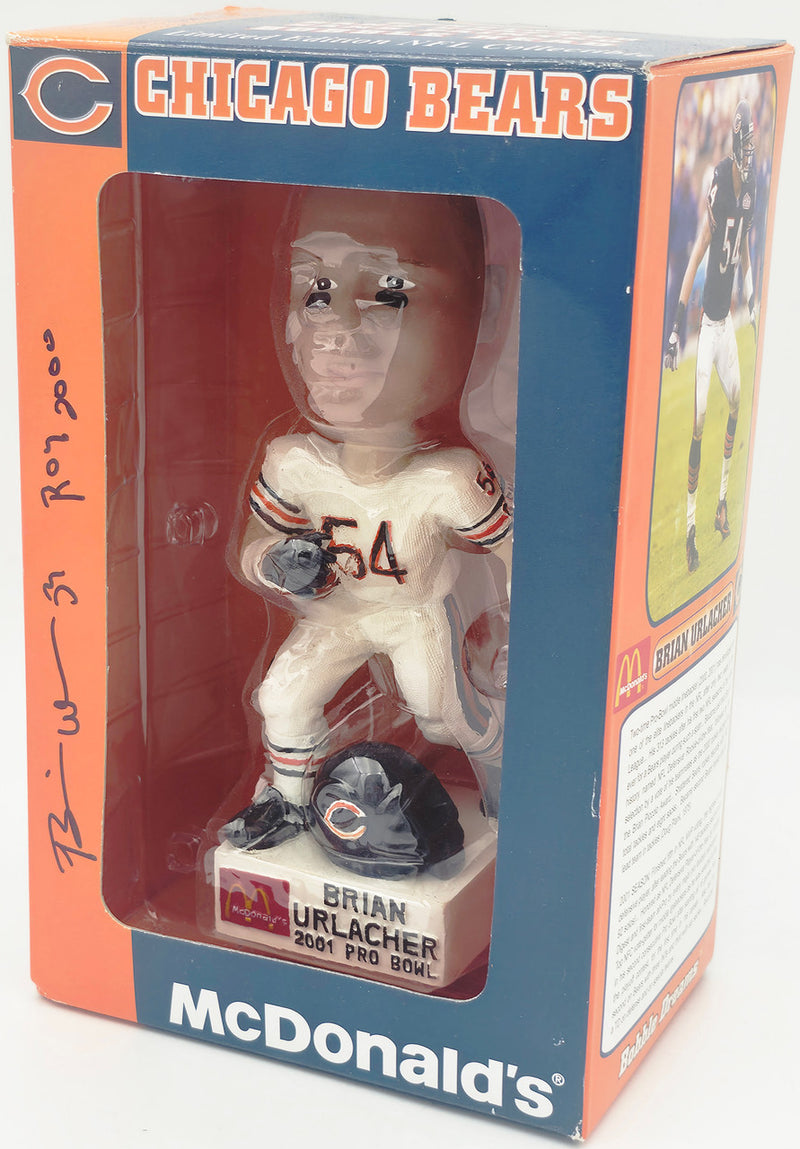 Brian Urlacher Autographed Bobblehead Chicago Bears "ROY 2000" Beckett BAS Witness #4W450905