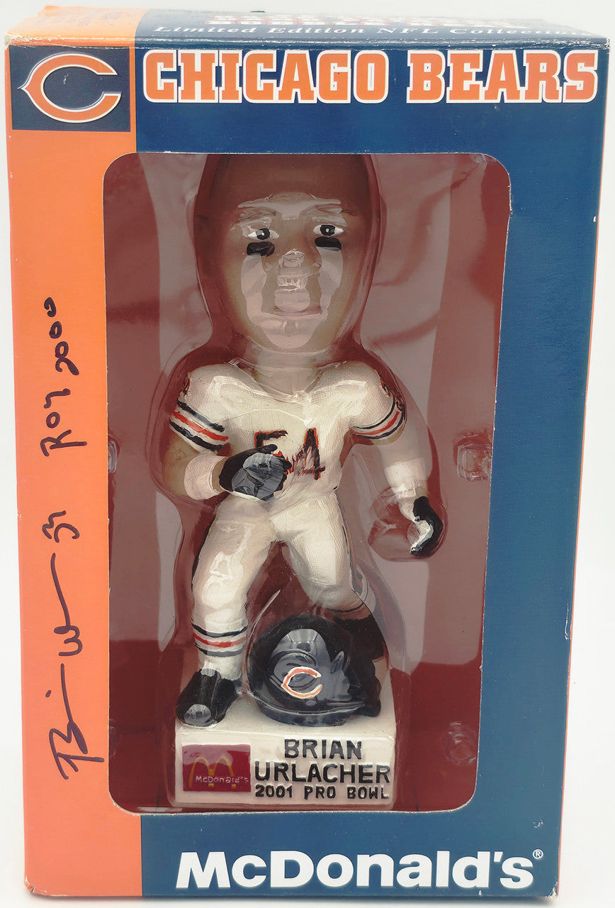 Brian Urlacher Autographed Bobblehead Chicago Bears "ROY 2000" Beckett BAS Witness #4W450905
