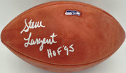 Steve Largent Autographed Official NFL Leather Football Seattle Seahawks "HOF 95" MCS Holo #102017