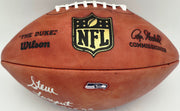 Steve Largent Autographed Official NFL Leather Football Seattle Seahawks "HOF 95" MCS Holo #102017