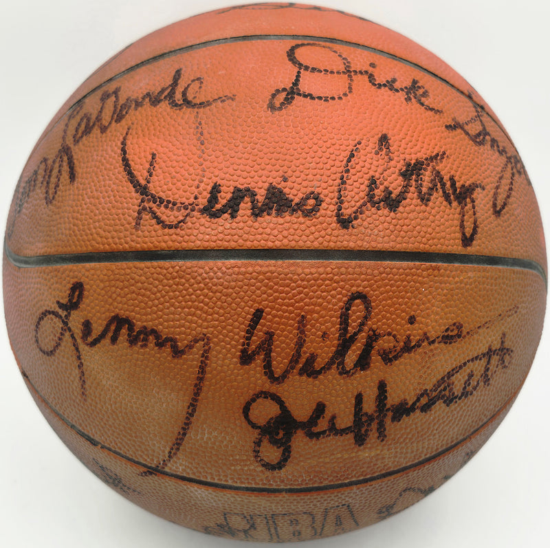 1978-79 NBA Champion Seattle Supersonics Team Autographed Wilson O'Brien Basketball With 14 Signatures Including Dennis Johnson & Gus Williams Beckett BAS #AG020331