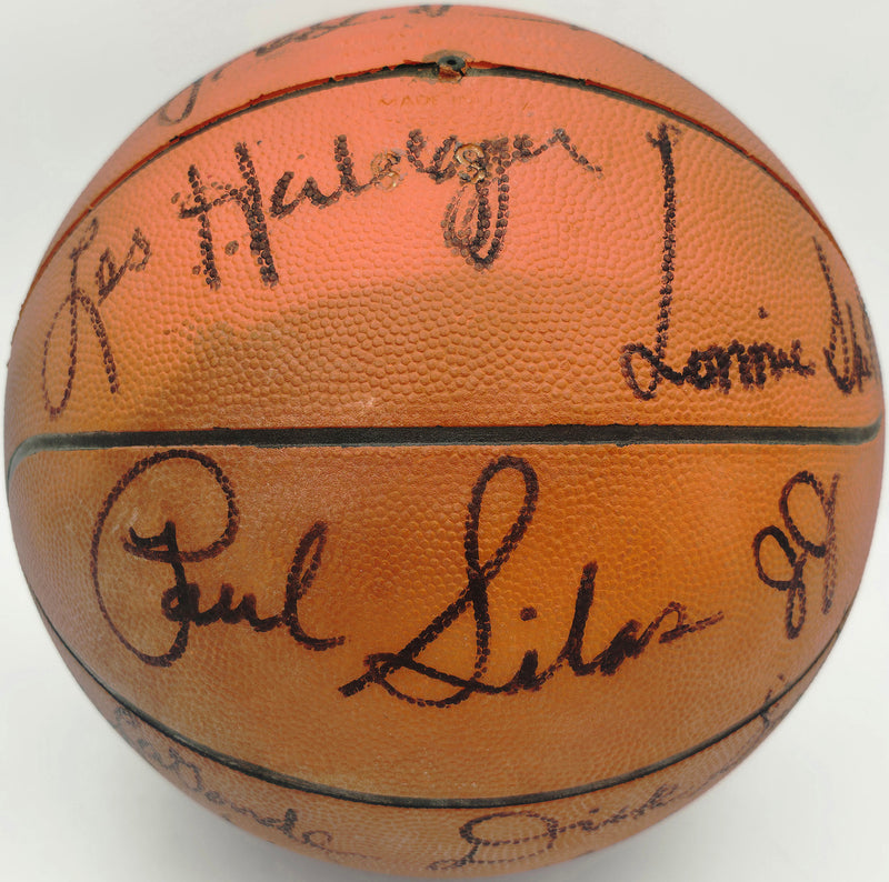 1978-79 NBA Champion Seattle Supersonics Team Autographed Wilson O'Brien Basketball With 14 Signatures Including Dennis Johnson & Gus Williams Beckett BAS #AG020331