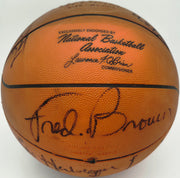 1978-79 NBA Champion Seattle Supersonics Team Autographed Wilson O'Brien Basketball With 14 Signatures Including Dennis Johnson & Gus Williams Beckett BAS #AG020331
