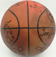 1978-79 NBA Champion Seattle Supersonics Team Autographed Wilson O'Brien Basketball With 14 Signatures Including Dennis Johnson & Gus Williams Beckett BAS #AG020331