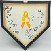 2004 Minnesota Twins Autographed Home Plate With 13 Signatures Including Justin Morneau MLB Holo #MT00273011