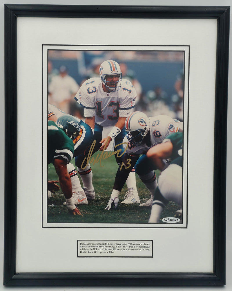 Dan Marino Autographed Framed 8x10 Photo Miami Dolphins UDA Holo #AUF38495