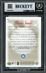 Ichiro Suzuki Autographed 2001 Upper Deck Sweet Spot Rookie Card #62 Seattle Mariners Auto Grade Gem Mint 10 (Altered) #578/1000 Beckett BAS #20520238
