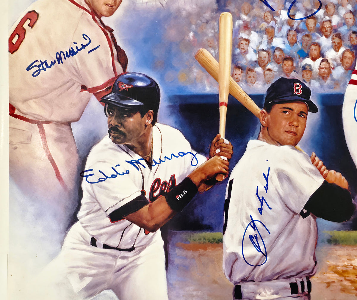 3000 Hit Club Autographed 24x36 Lithograph Photo With 13 Signatures Including Willie Mays & Hank Aaron Beckett BAS Stock #267079