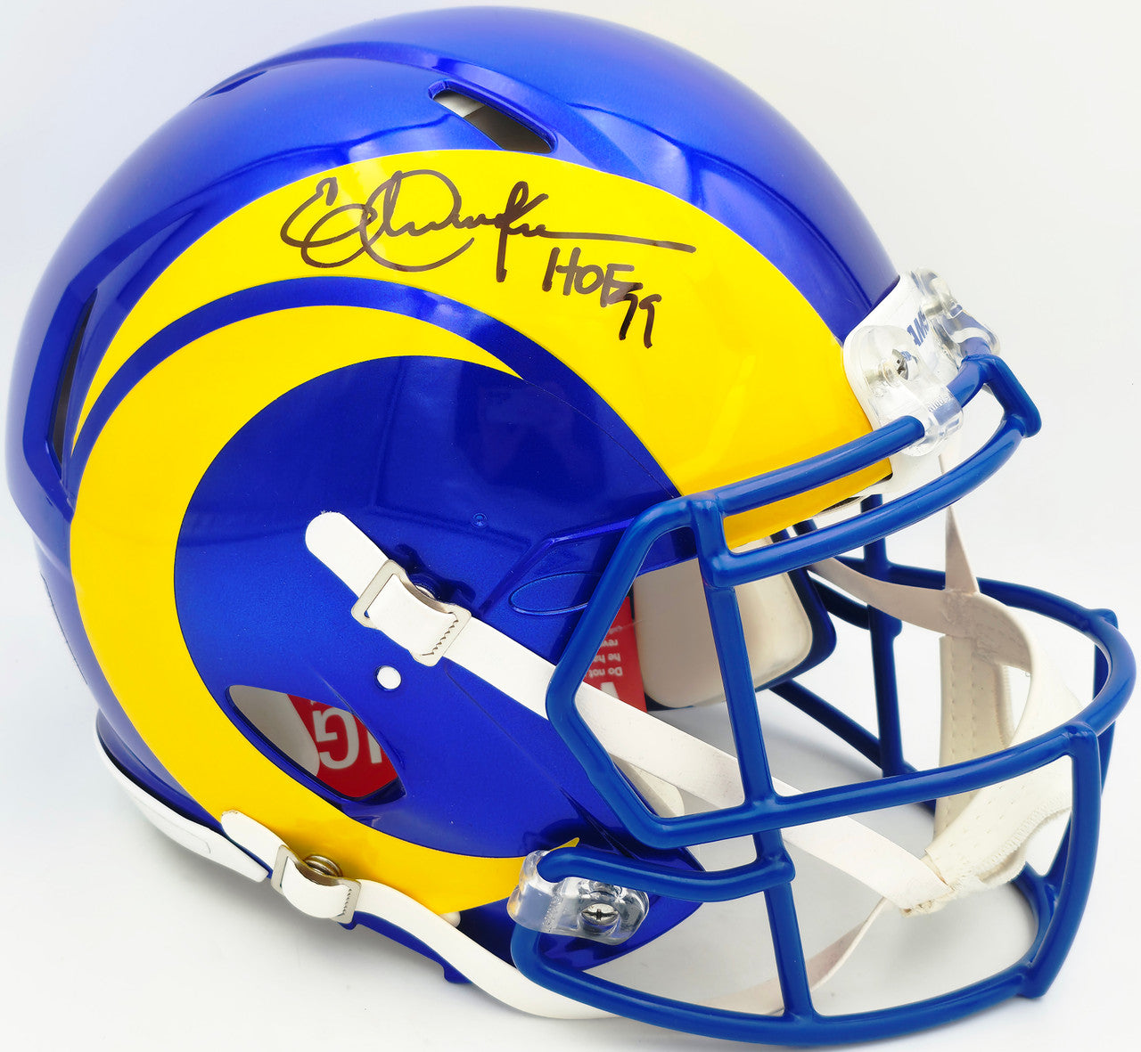 Eric Dickerson Autographed St. Louis Rams Blue Full Size Speed Authentic Helmet "HOF 99" Fanatics Holo #JW59210036