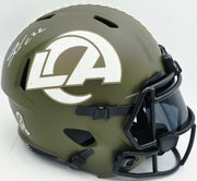 Blake Corum Autographed Los Angeles Rams Salute to Service Full Size Speed Replica Helmet Beckett BAS Witness #1W920170