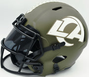 Blake Corum Autographed Los Angeles Rams Salute to Service Full Size Speed Replica Helmet Beckett BAS Witness #1W920170