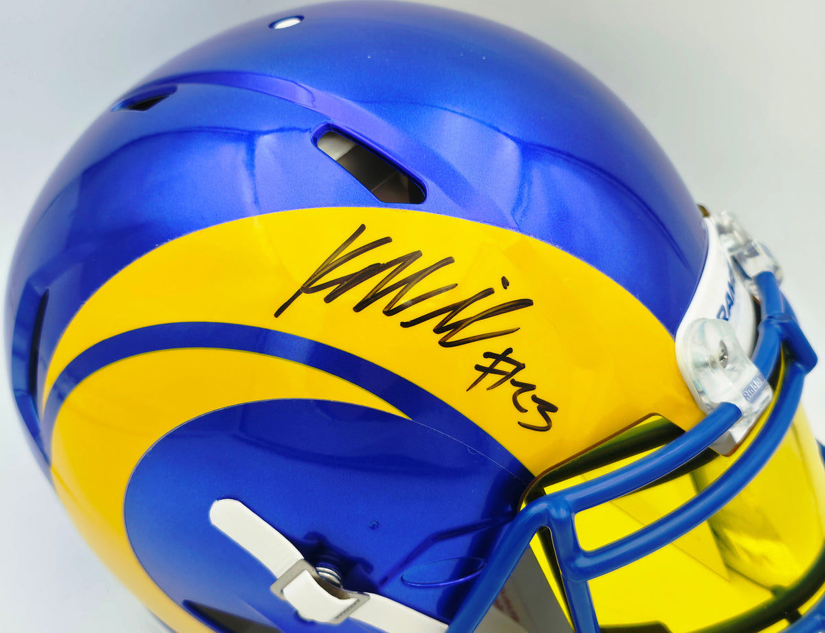 Kyren Williams Autographed Los Angeles Rams Blue Full Size Speed Authentic Helmet Beckett BAS Witness #WW19398