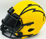 Ladd McConkey Autographed Los Angeles Chargers Rave Gold Full Size Speed Replica Helmet Beckett BAS Witness #2W712015