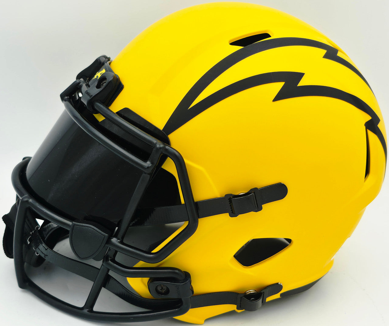 Ladd McConkey Autographed Los Angeles Chargers Rave Gold Full Size Speed Replica Helmet Beckett BAS Witness #2W712015