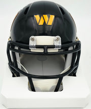 Mike Sainristil Autographed Washington Commanders Black Alternate Speed Mini Helmet Beckett BAS Witness #4W083997