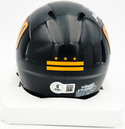 Mike Sainristil Autographed Washington Commanders Black Alternate Speed Mini Helmet Beckett BAS Witness #4W083997
