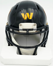 Mike Sainristil Autographed Washington Commanders Black Alternate Speed Mini Helmet Beckett BAS Witness #4W083826