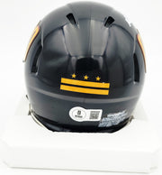 Mike Sainristil Autographed Washington Commanders Black Alternate Speed Mini Helmet Beckett BAS Witness #4W083826