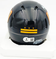 Mike Sainristil Autographed Washington Commanders Black Alternate Speed Mini Helmet Beckett BAS Witness #4W116829